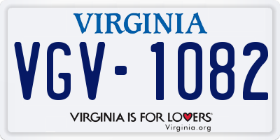 VA license plate VGV1082