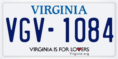 VA license plate VGV1084