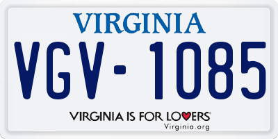 VA license plate VGV1085
