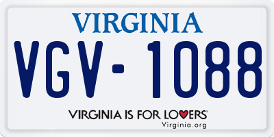 VA license plate VGV1088