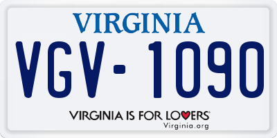 VA license plate VGV1090