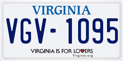 VA license plate VGV1095