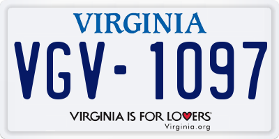 VA license plate VGV1097