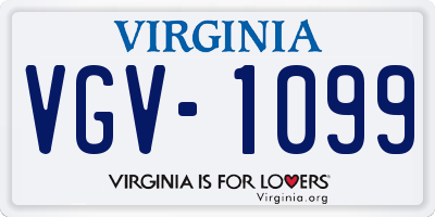 VA license plate VGV1099