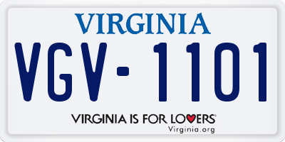 VA license plate VGV1101