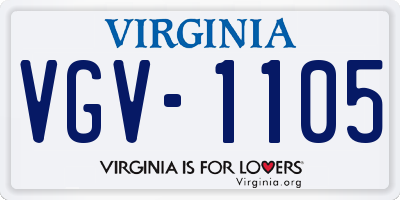 VA license plate VGV1105