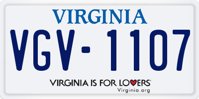 VA license plate VGV1107