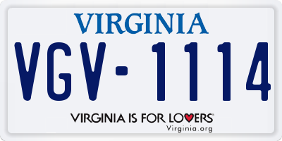 VA license plate VGV1114