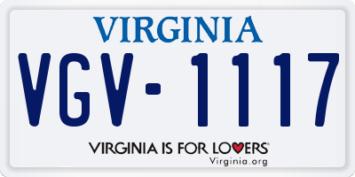 VA license plate VGV1117