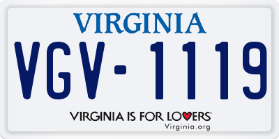 VA license plate VGV1119