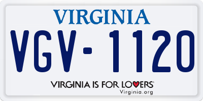 VA license plate VGV1120