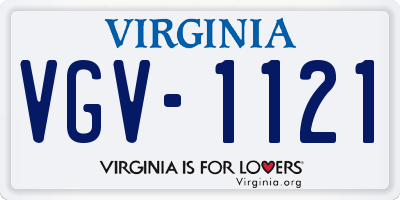 VA license plate VGV1121