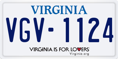 VA license plate VGV1124