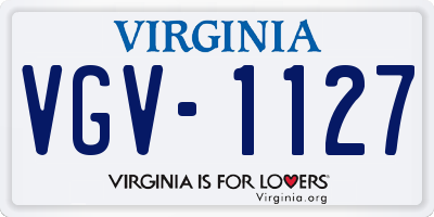 VA license plate VGV1127