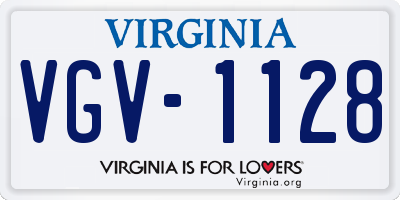VA license plate VGV1128