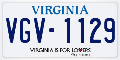 VA license plate VGV1129