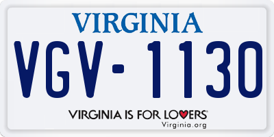 VA license plate VGV1130