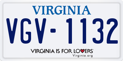 VA license plate VGV1132
