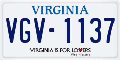 VA license plate VGV1137