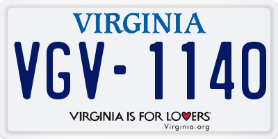 VA license plate VGV1140