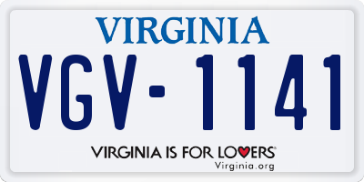 VA license plate VGV1141