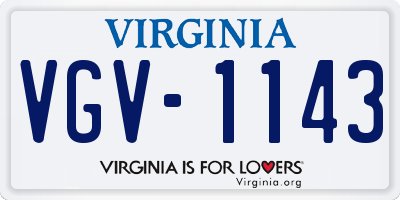 VA license plate VGV1143