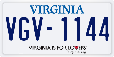 VA license plate VGV1144