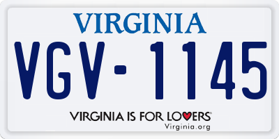 VA license plate VGV1145