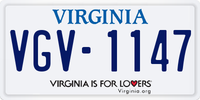 VA license plate VGV1147