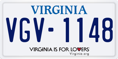 VA license plate VGV1148