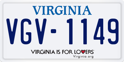 VA license plate VGV1149