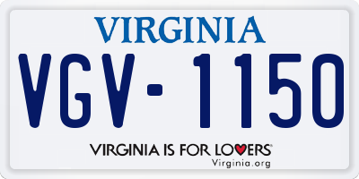 VA license plate VGV1150