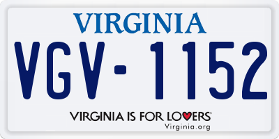 VA license plate VGV1152