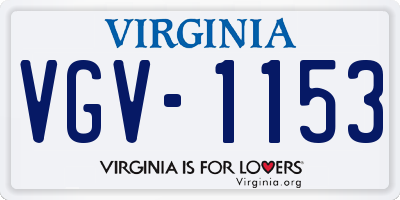 VA license plate VGV1153