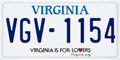 VA license plate VGV1154