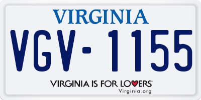 VA license plate VGV1155