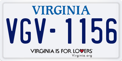 VA license plate VGV1156