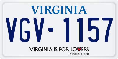 VA license plate VGV1157
