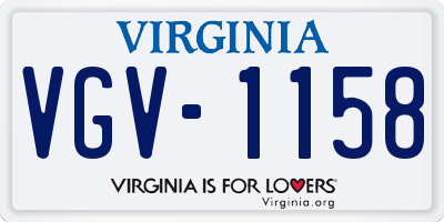 VA license plate VGV1158