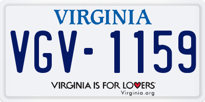 VA license plate VGV1159