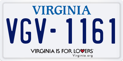 VA license plate VGV1161