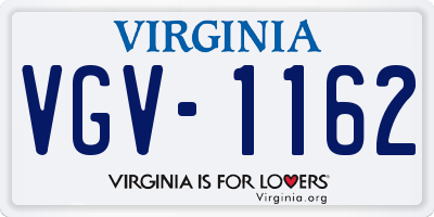 VA license plate VGV1162