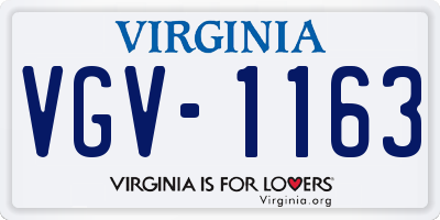 VA license plate VGV1163