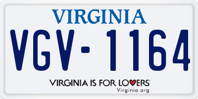VA license plate VGV1164