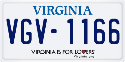 VA license plate VGV1166