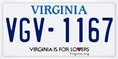 VA license plate VGV1167