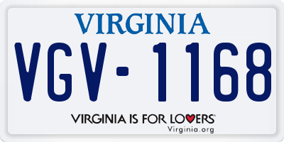 VA license plate VGV1168
