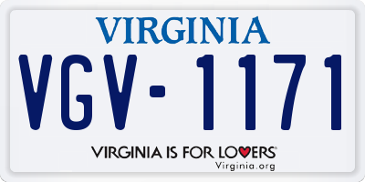 VA license plate VGV1171