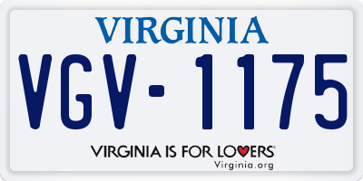 VA license plate VGV1175