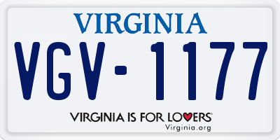 VA license plate VGV1177